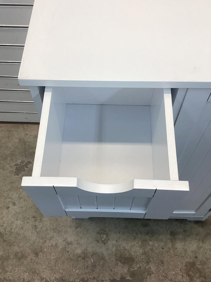 Costway Bathroom Storage Wooden 4 Drawer Cabinet Cupboard 2 Shelves Free Standing White
