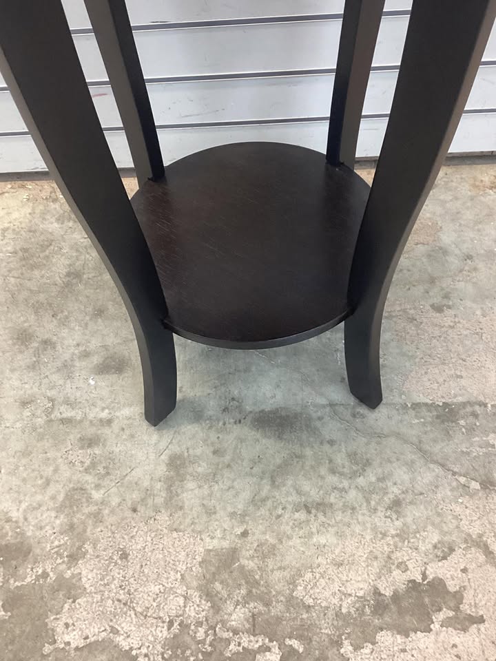 Costway 2-tier Round End Table with Solid Wood Legs