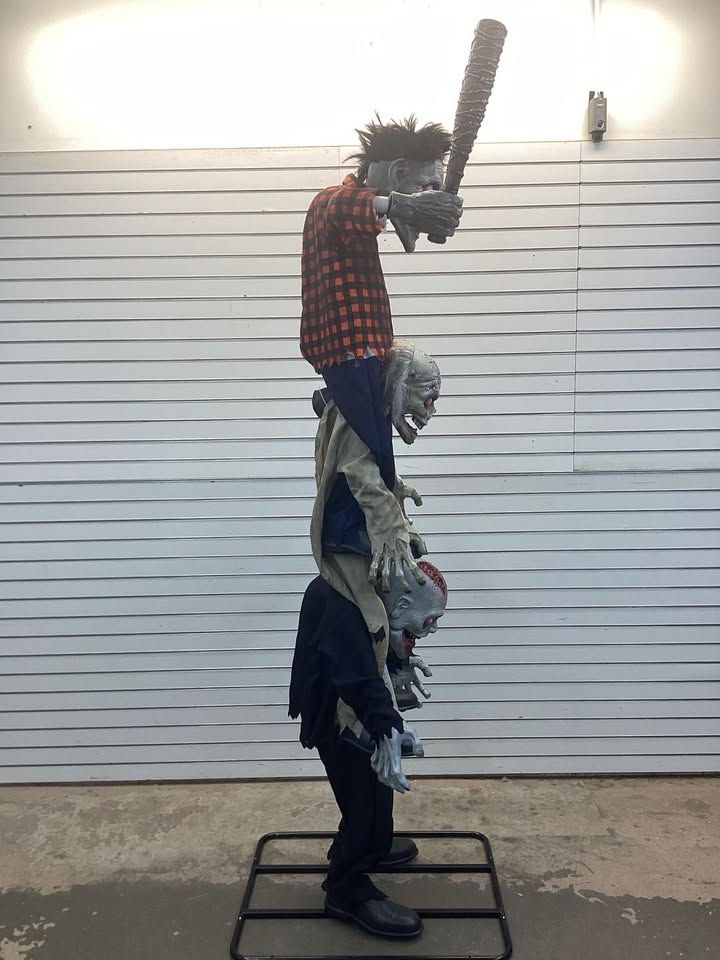 Home Accents Holiday 7.5 ft. Gruesome Grounds Animated LED Zombie Stack Trio