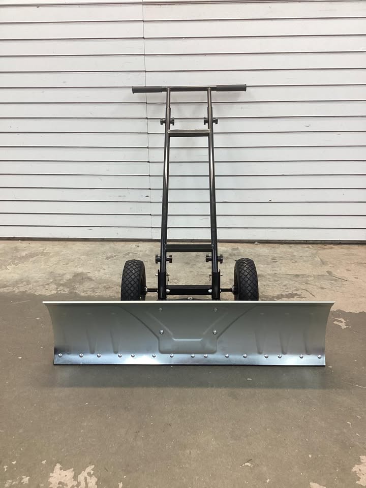 Galvanized Blade 2-Wheel Snow Pusher w/ Adjustable Handle - 36in