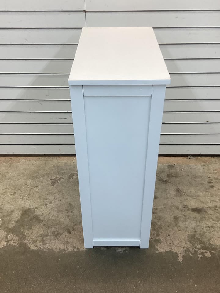 Costway Bathroom Storage Wooden 4 Drawer Cabinet Cupboard 2 Shelves Free Standing White