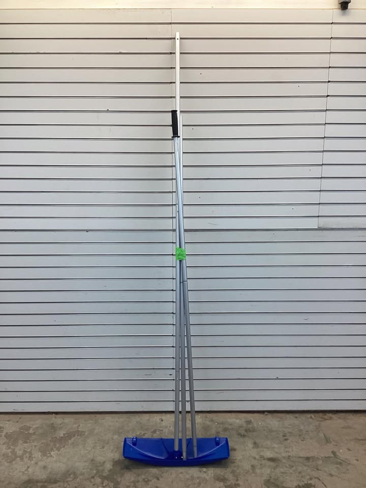 Snow Roof Rake, 24 in PP Plastic Blade, 3.8-18.2 ft Adjustable Roof Snow Scraper with Wheels for Leaves Debris Removal