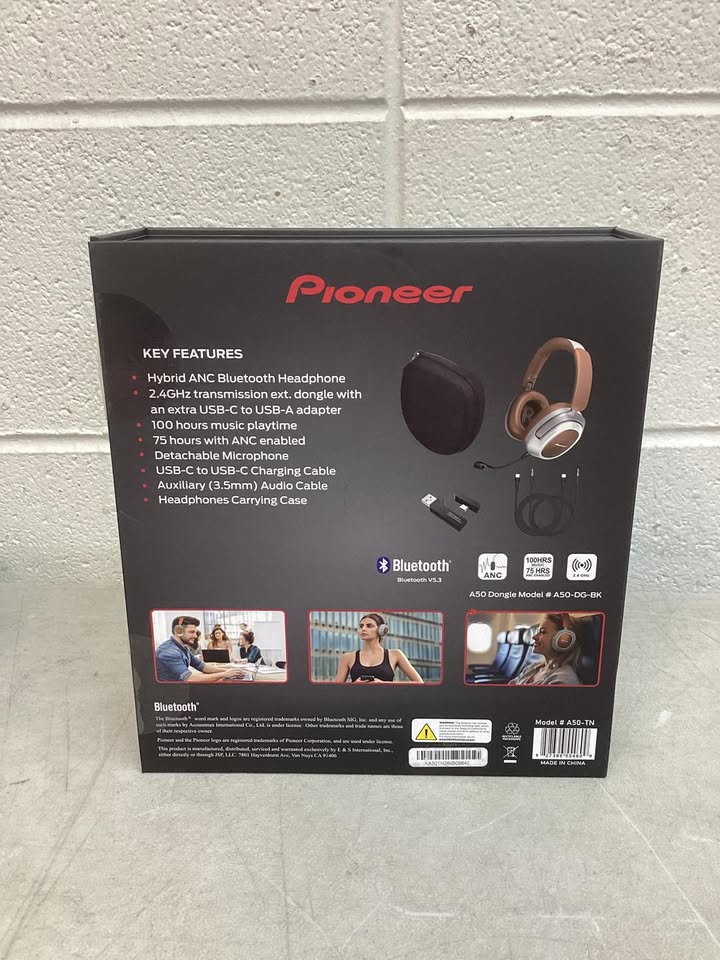 Pioneer A50 Dual Mode Wireless Headphones with Hybrid Active Noise Cancellation