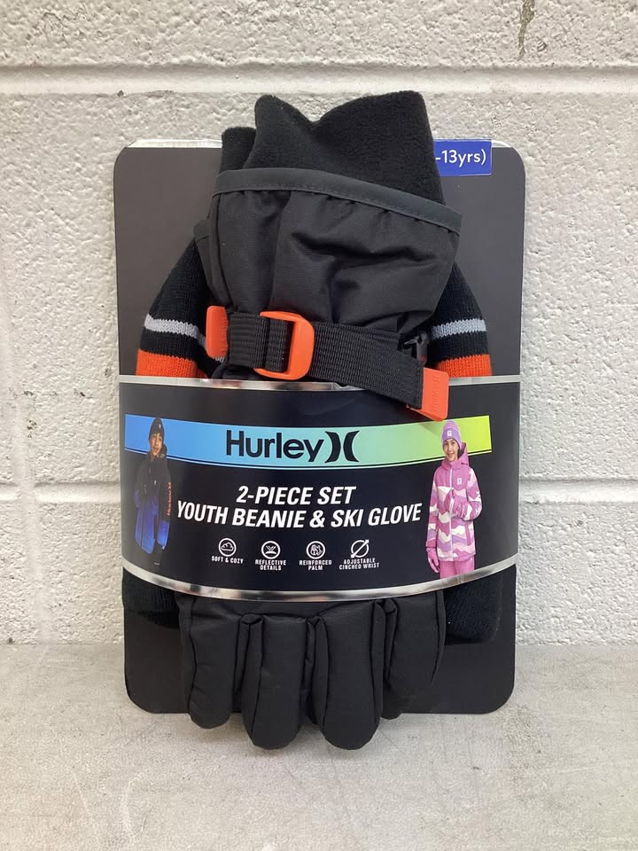 Hurley Kids 2-Piece Hat and Glove Set, Size L (10-13yrs)