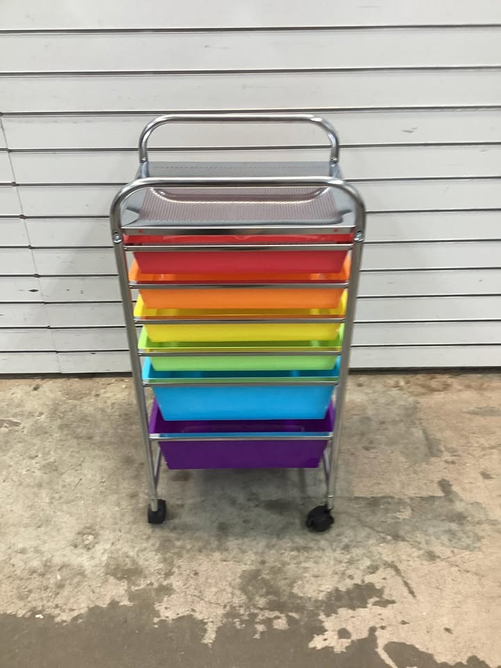 Costway Multifunctional 6 Drawers Rolling Storage Cart Organizer