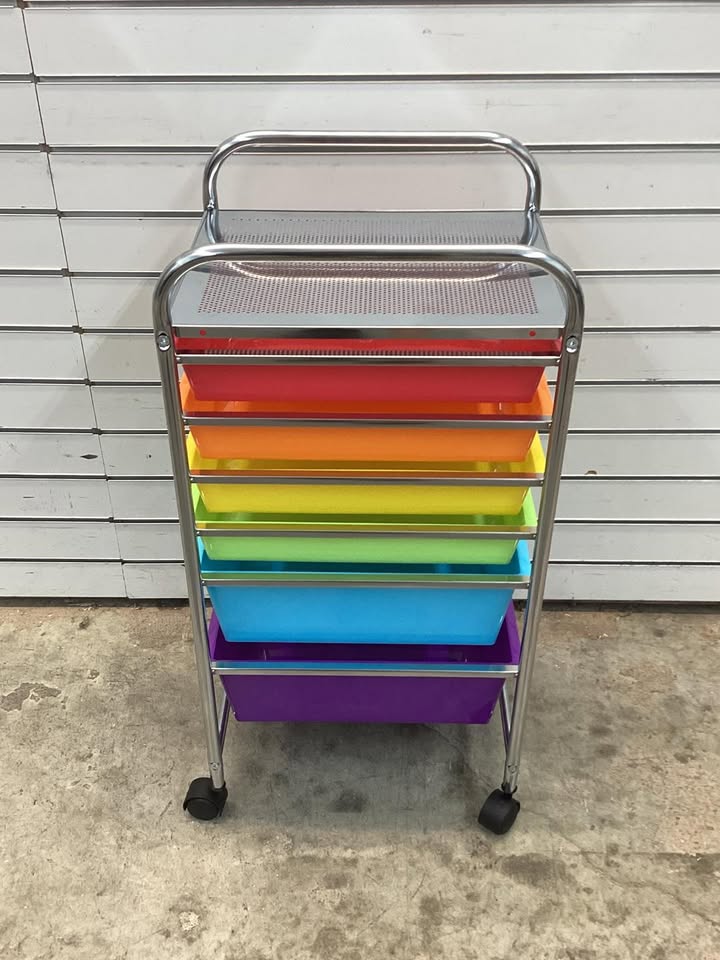 Costway Multifunctional 6 Drawers Rolling Storage Cart Organizer