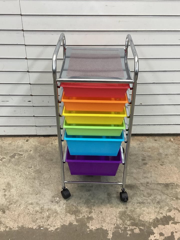 Costway Multifunctional 6 Drawers Rolling Storage Cart Organizer