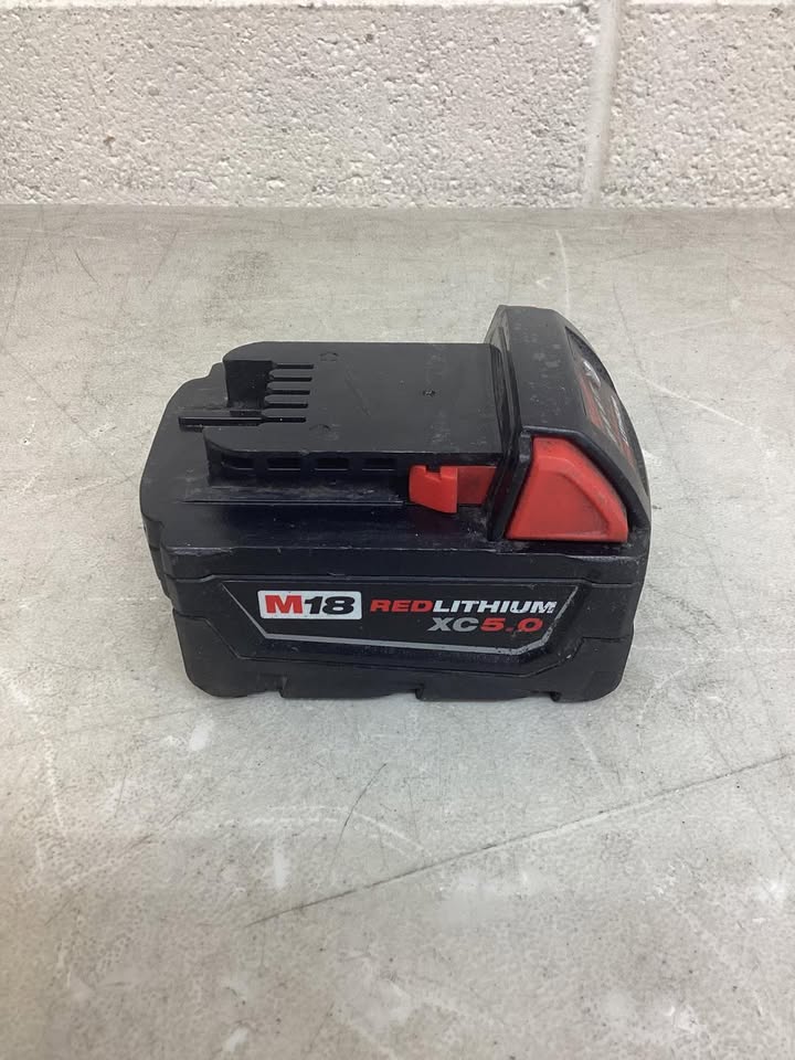 Lightly Used Milwaukee M18 18-Volt 5.0 Ah Lithium-Ion XC Extended Capacity Battery Pack