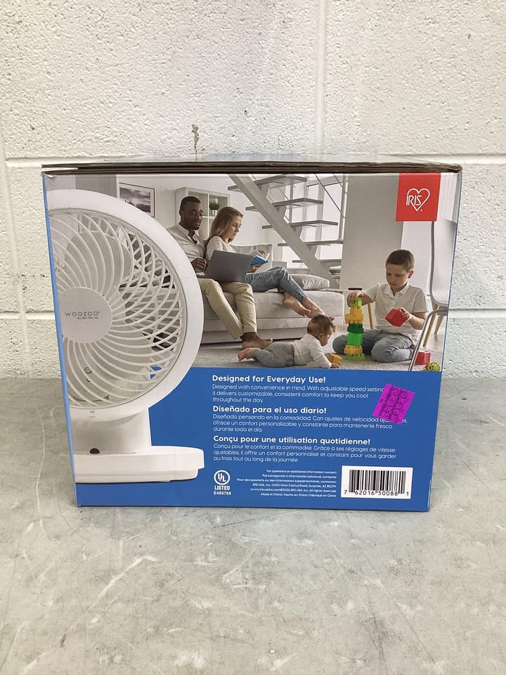 Woozoo 360 Degree Oscillating Personal Fan, White