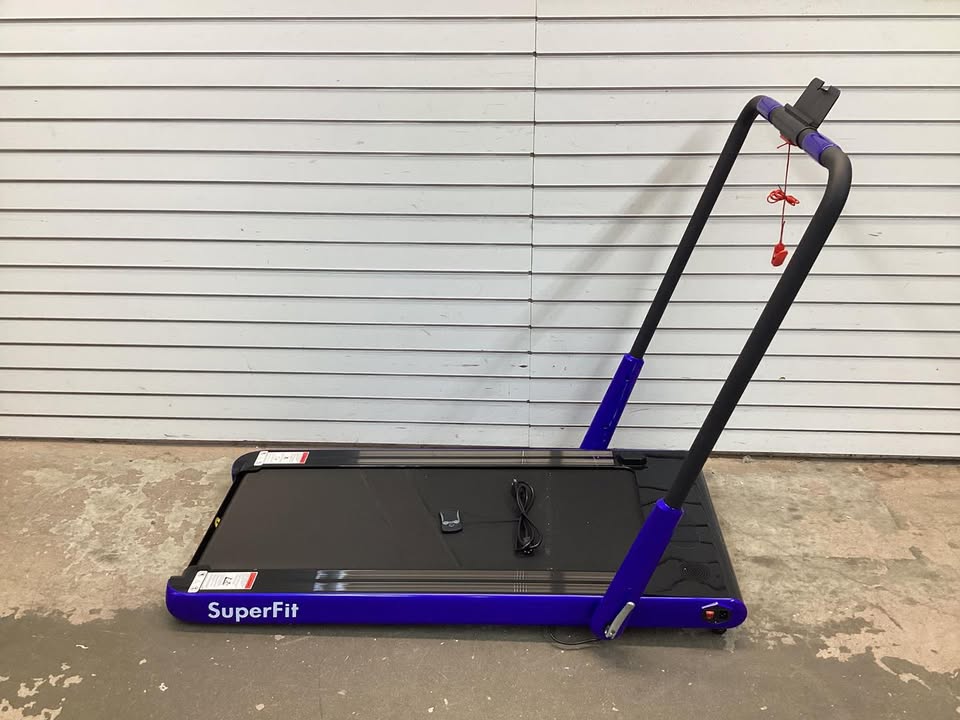 Costway SuperFit Treadmill Folding 2-in-1 No Armrests 2.25 HP App Connect Speaker LED Display and Remote Control
