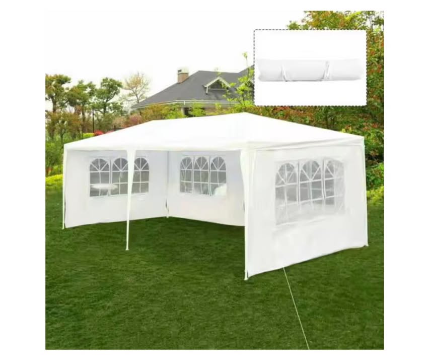 Costway 10 ft. x 20 ft. White Canopy Tent Wedding Party Tent with 4 Side Walls Carry Bag