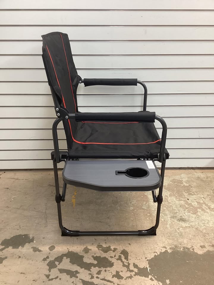 Folding Camping Chair with Side Table and Cup Holder with Carrying Bag