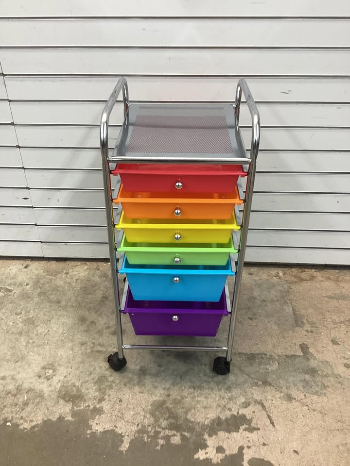 Costway Multifunctional 6 Drawers Rolling Storage Cart Organizer