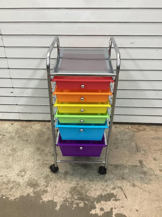 Costway Multifunctional 6 Drawers Rolling Storage Cart Organizer