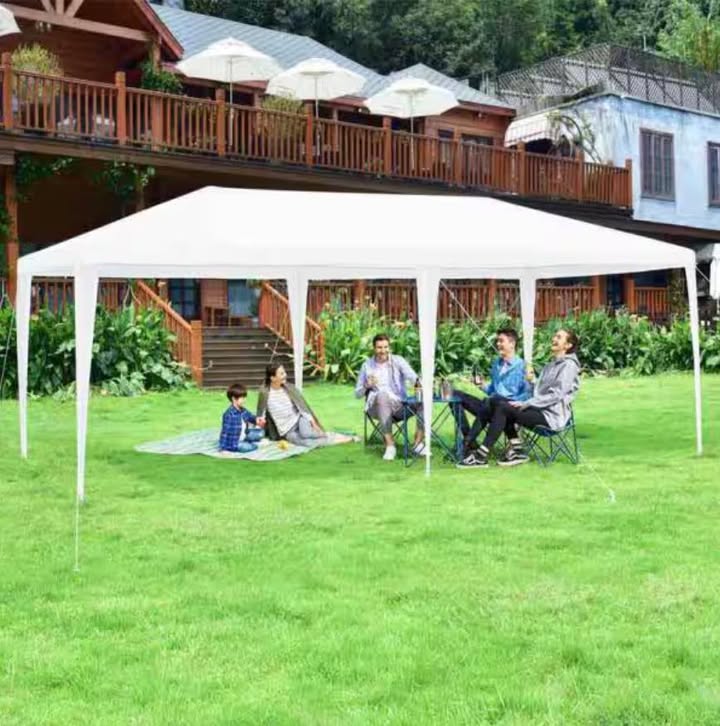 Costway 10 ft. x 20 ft. White Canopy Tent Wedding Party Tent with 4 Side Walls Carry Bag