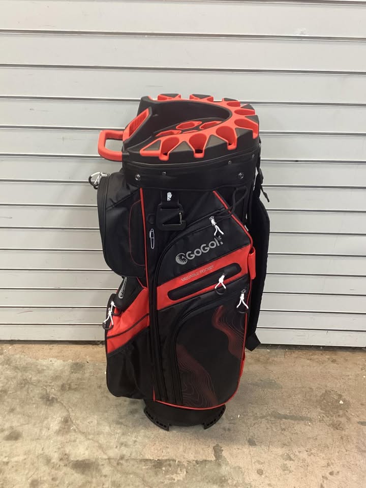 Costway Molded Lock Top Golf Cart Bag with 14-Way Full Length Dividers and 11 Pockets