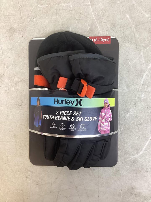 Hurley Kids 2-Piece Hat and Glove Set, Size M (8-10yrs)