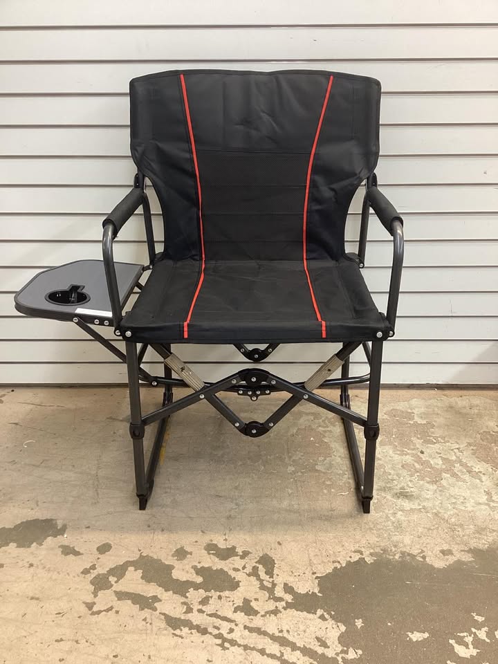 Folding Camping Chair with Side Table and Cup Holder with Carrying Bag