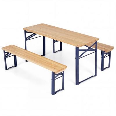 43.5-in Folding Wooden Kids Picnic Table And Bench