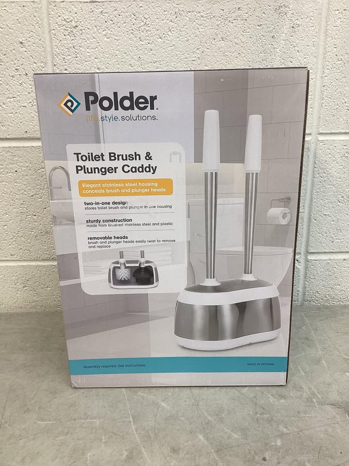 Polder Dual Toilet Brush and Plunger Caddy