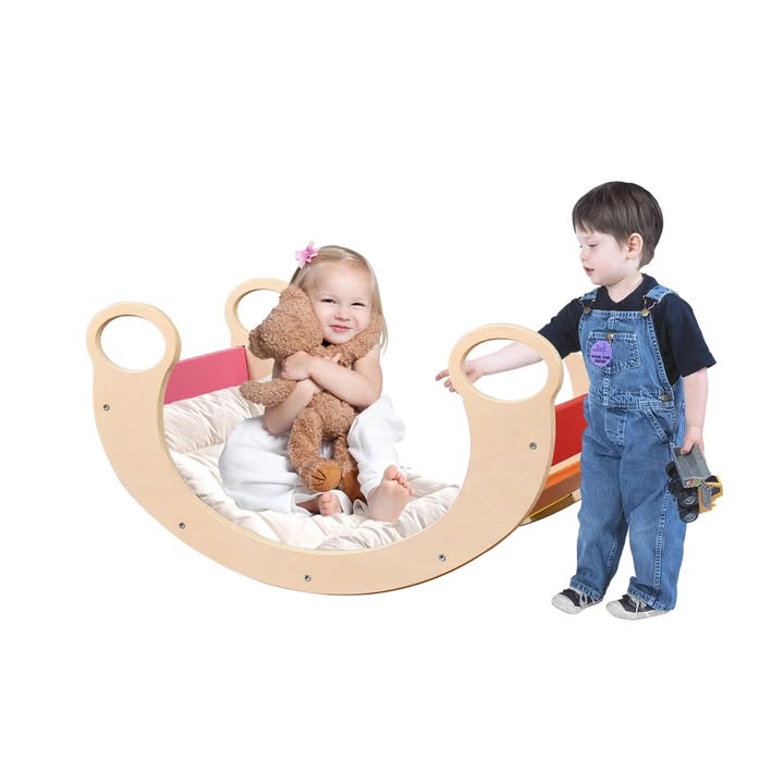 Wooden Toddler Climber Arch, Pikler Triangle, Waldorf Rocker Toys for Toddlers