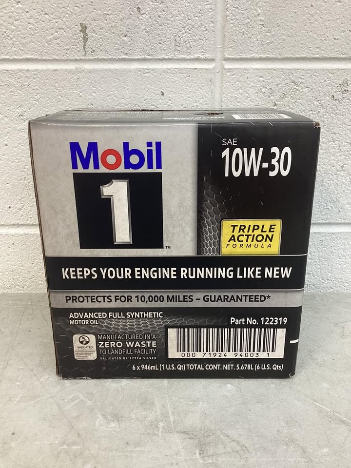 Mobil 1 10W-30 Motor Oil 6-pack, 1 quart bottles