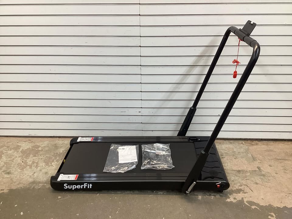 Costway SuperFit Treadmill Folding 2-in-1 No Armrests 2.25 HP App Connect Speaker LED Display and Remote Control