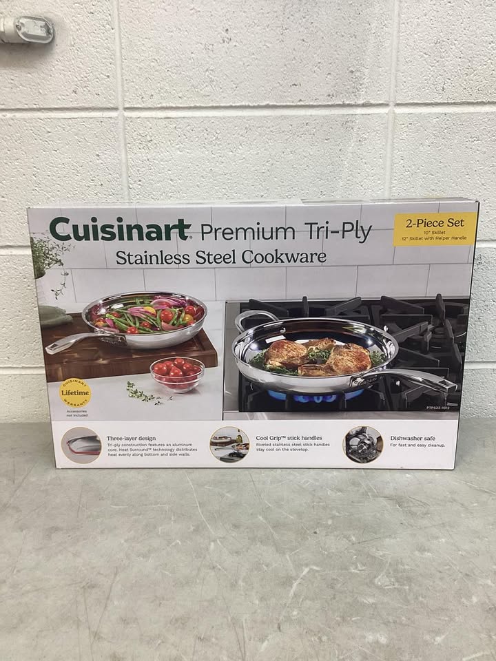 Cuisinart 2-Piece Premium Tri-Ply 10” & 12” Skillet Set