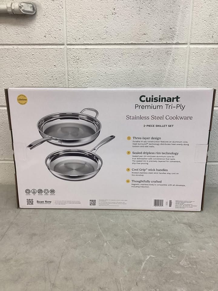 Cuisinart 2-Piece Premium Tri-Ply 10” & 12” Skillet Set
