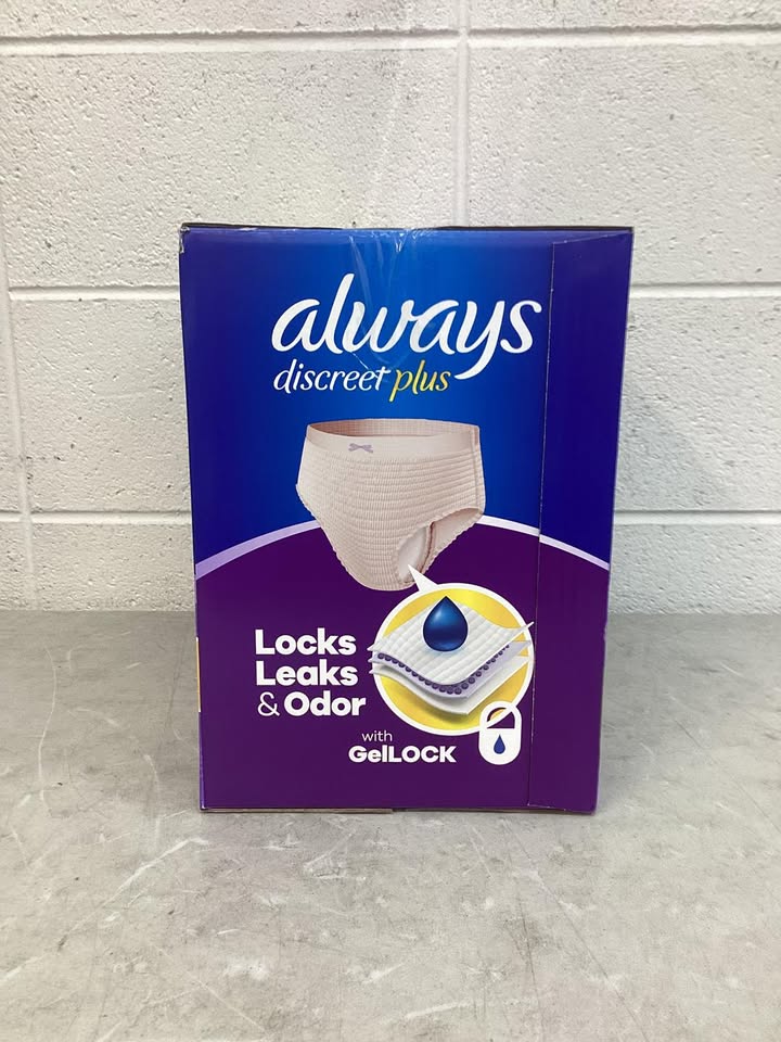 Always Discreet Plus Underwear for Women, Maximum Protection Size S/M 2-14 42ct