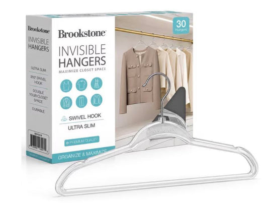 Brookstone Ultra Slim Invisible Closet Hangers- 30Pack