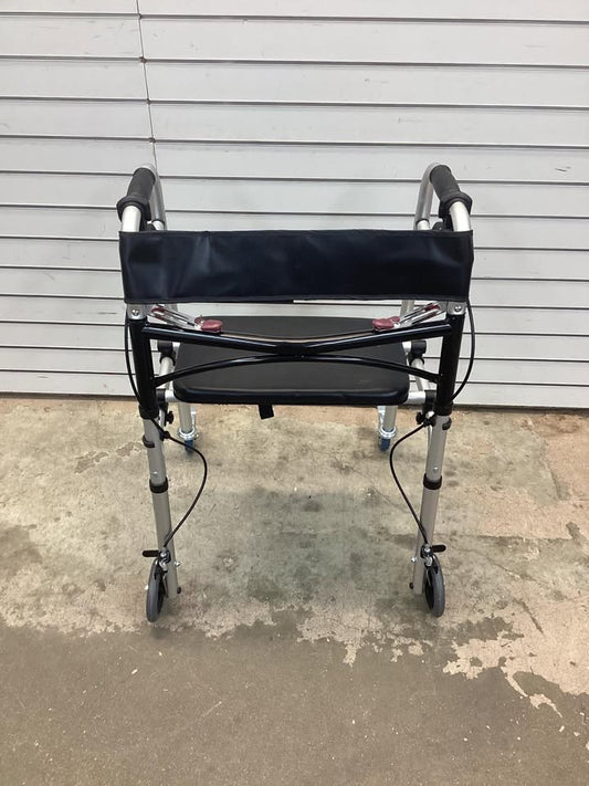 Costway Height Adjustable Aluminum Walker with Rolling Wheels and Brakes