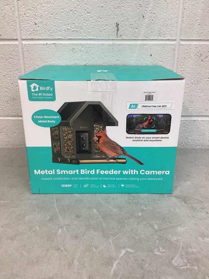 Birdfy Smart Metal Bird Feeder with Built-in Solar Panel and AI Camera
