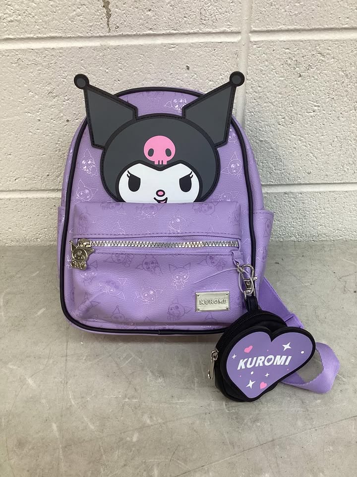 Kuromi Mini Backpack with Coin Pouch Charm