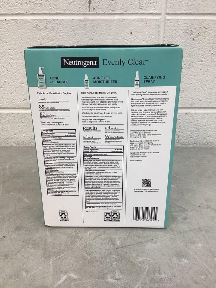 Neutrogena Evenly Clear Acne-Prone Skin Essentials Set