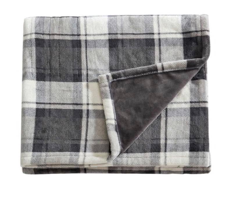 Eddie Bauer Reversible Plaid Heated Plush Throw Blanket, 60"x70"