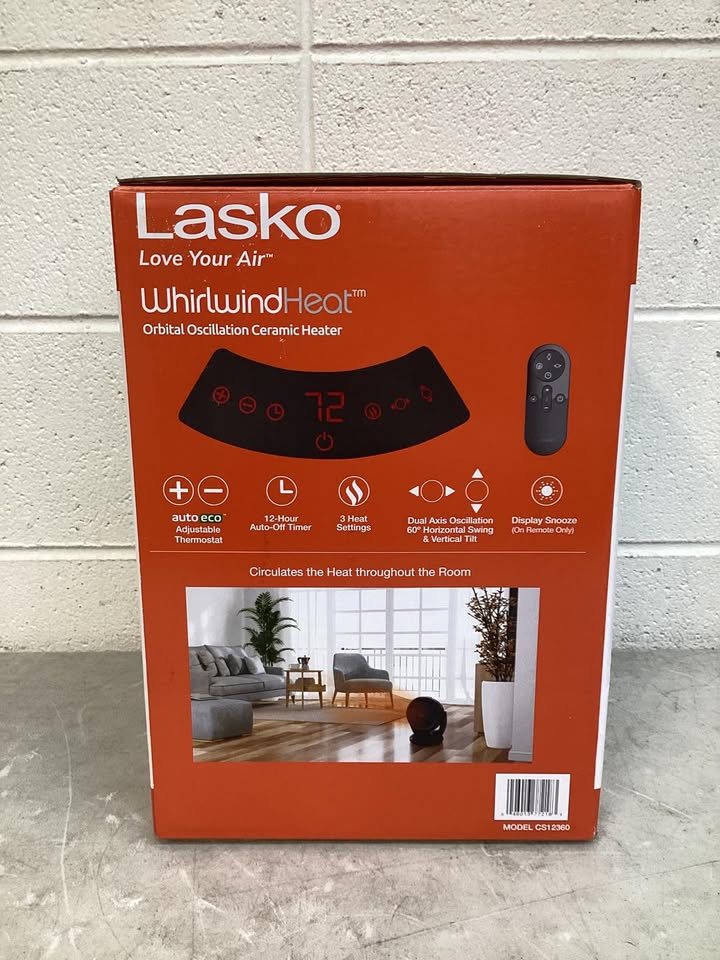 Lasko Whirlwind Heat Orbital Oscillation Ceramic Space Heater with Remote