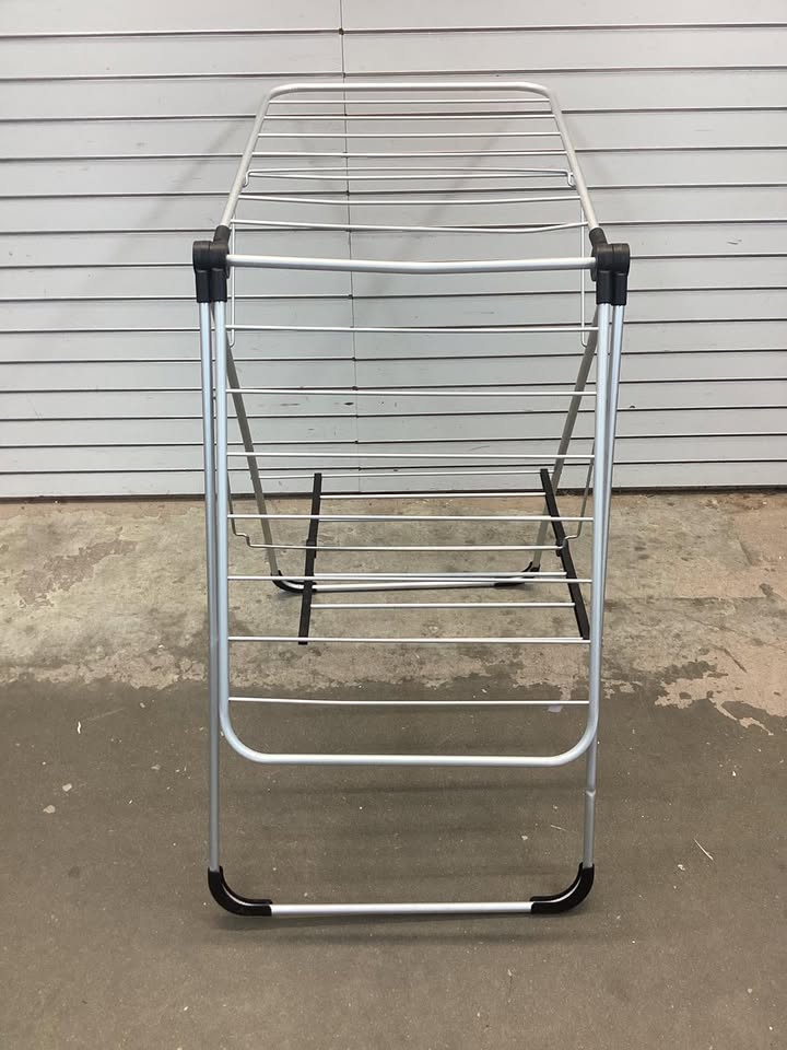 Costway Foldable Clothes Drying Rack with Sock Clips Heavy-Duty Stainless Steel Frame
