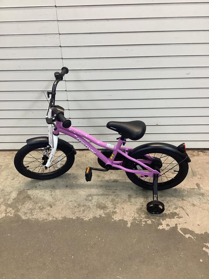 Costway 16 Inch Kids Bike Pink with Training Wheels Adjustable