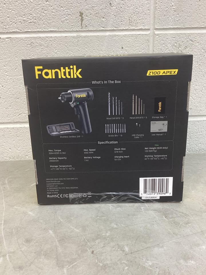 Fanttik Cordless Electric Drill with Brushless Motor & Dual Screen