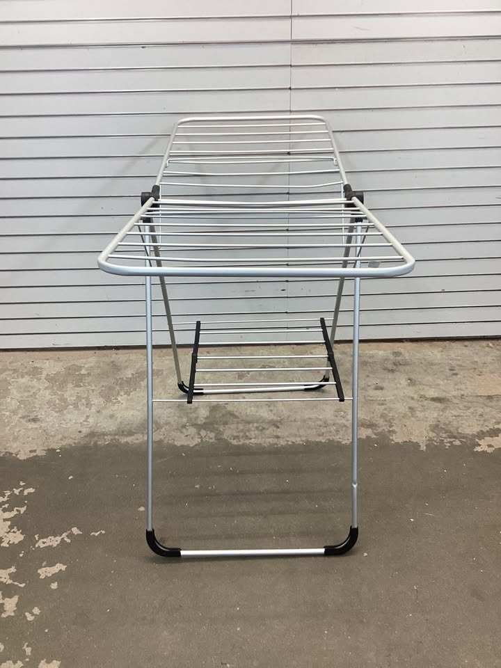Costway Foldable Clothes Drying Rack with Sock Clips Heavy-Duty Stainless Steel Frame