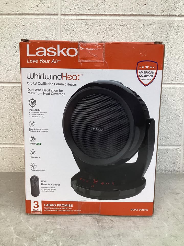 Lasko Whirlwind Heat Orbital Oscillation Ceramic Space Heater with Remote