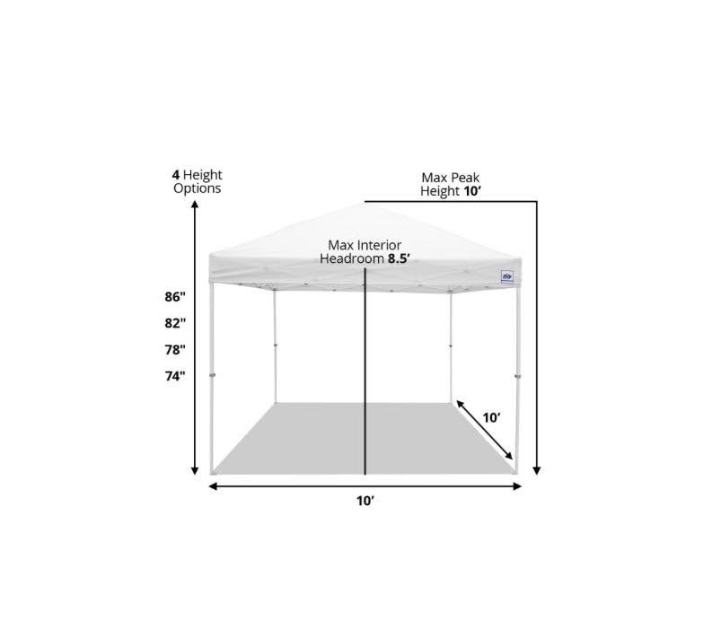 E-Z UP 10’ x 10’ Commercial ONE-UP Canopy