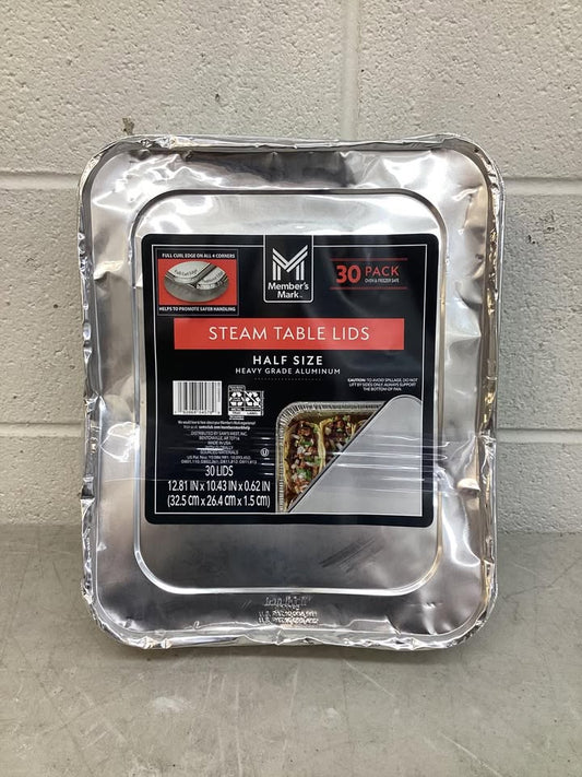 Member's Mark Aluminum Steam Table Lids, Half Size 30 ct.