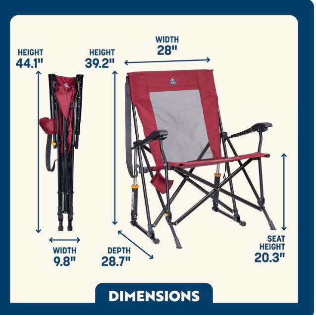 GCI Outdoor RoadTrip Rocker XL Portable Folding Camp Chair