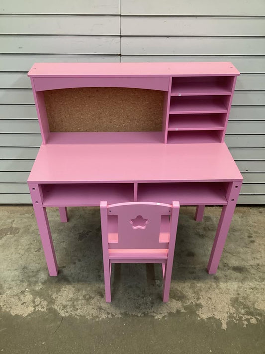 Costway Kids Desk and Chair Set with Hutch and Bulletin Board