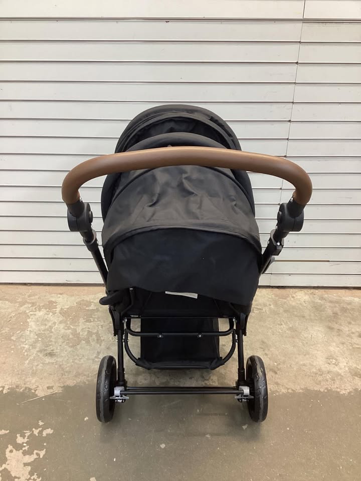 INFANS Double Stroller, Foldable Baby Tandem Stroller with Adjustable Backrest Canopy Footrest, 5-Point Harness, Storage Basket, Convertible Compact Lightweight Twin Stroller for Infants and Toddlers