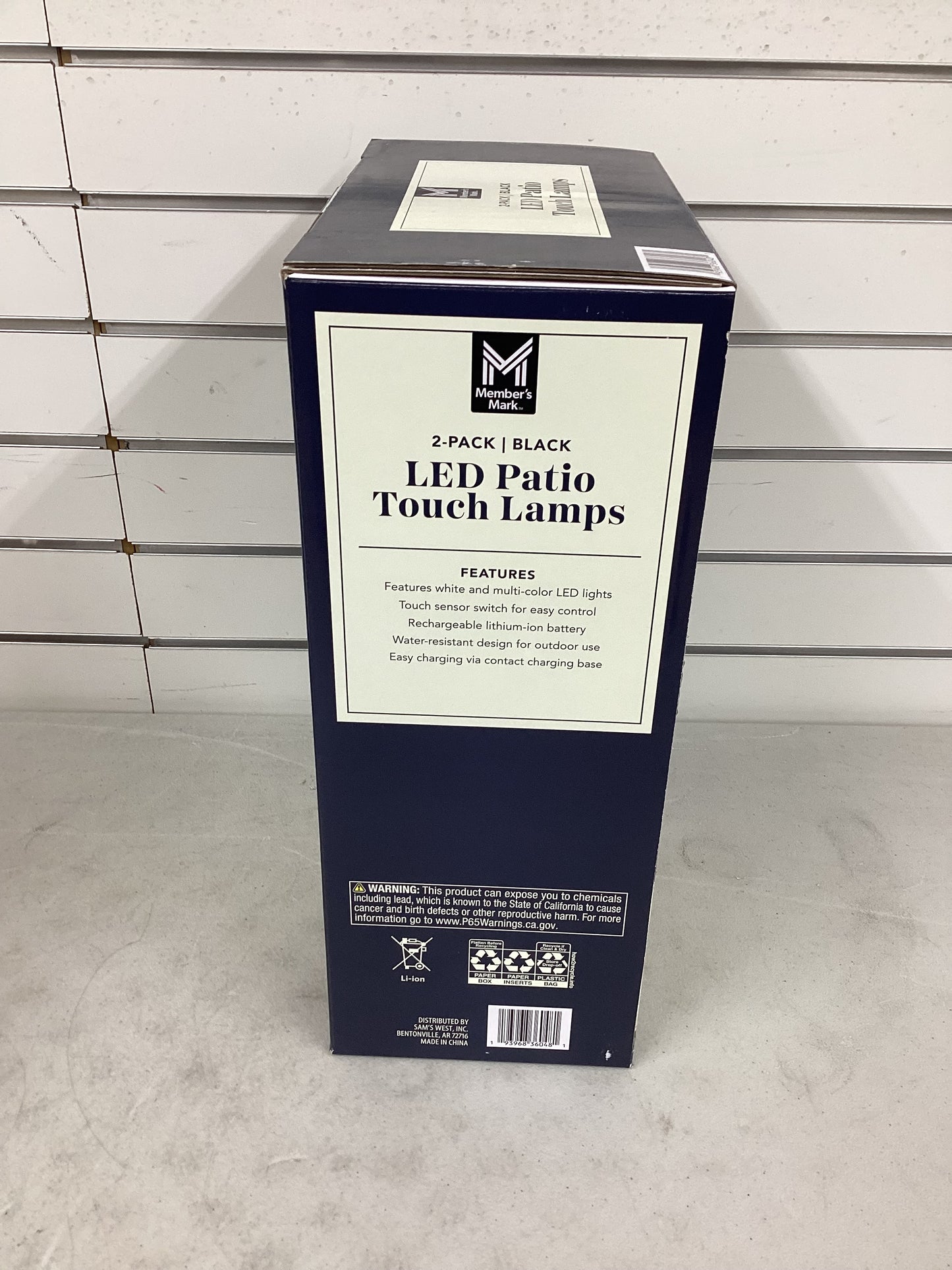 Member's Mark Black LED Patio Touch Lamps, Set of 2