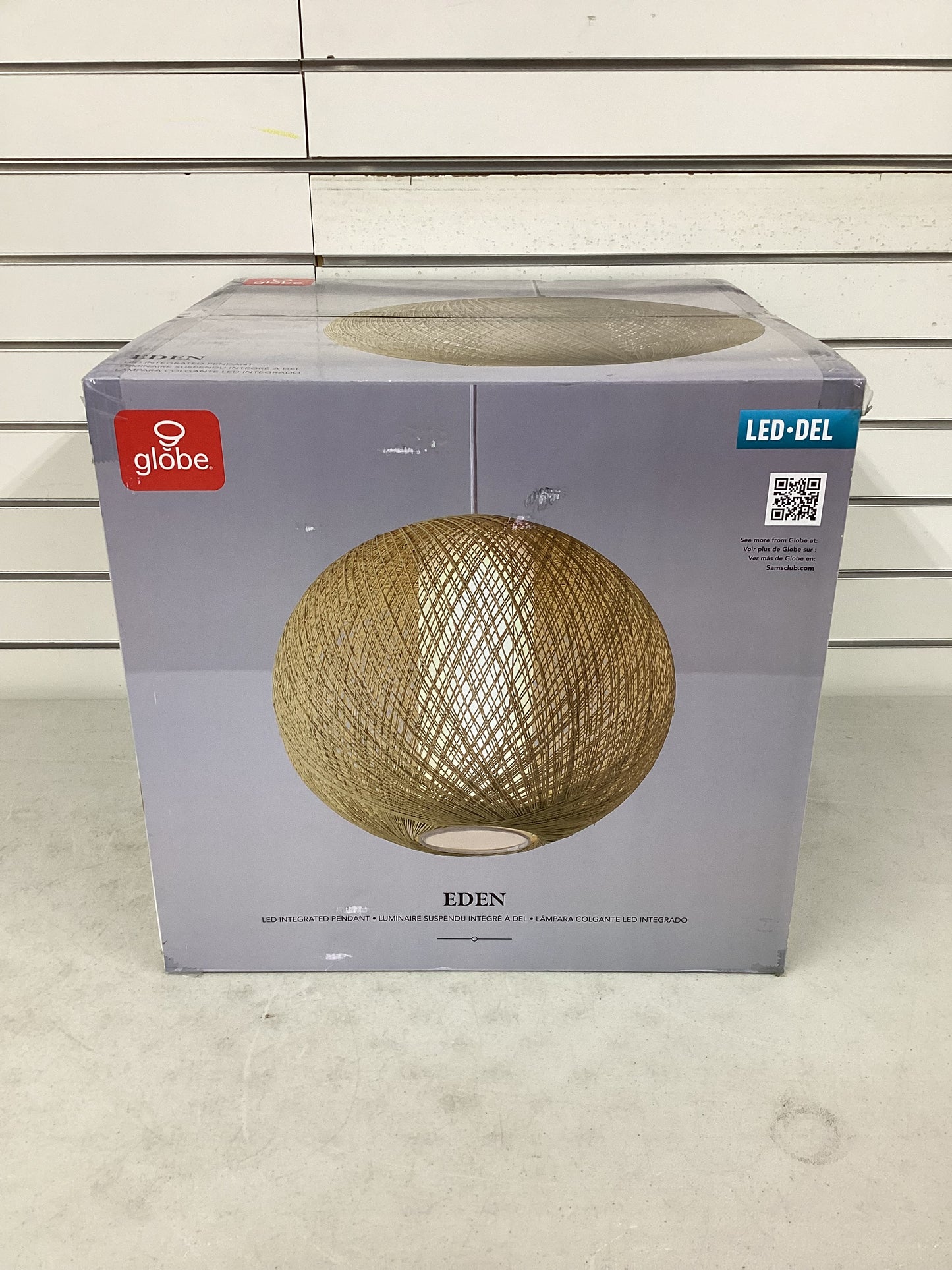 Globe Electric LED Integrated Natural Rattan Pendant