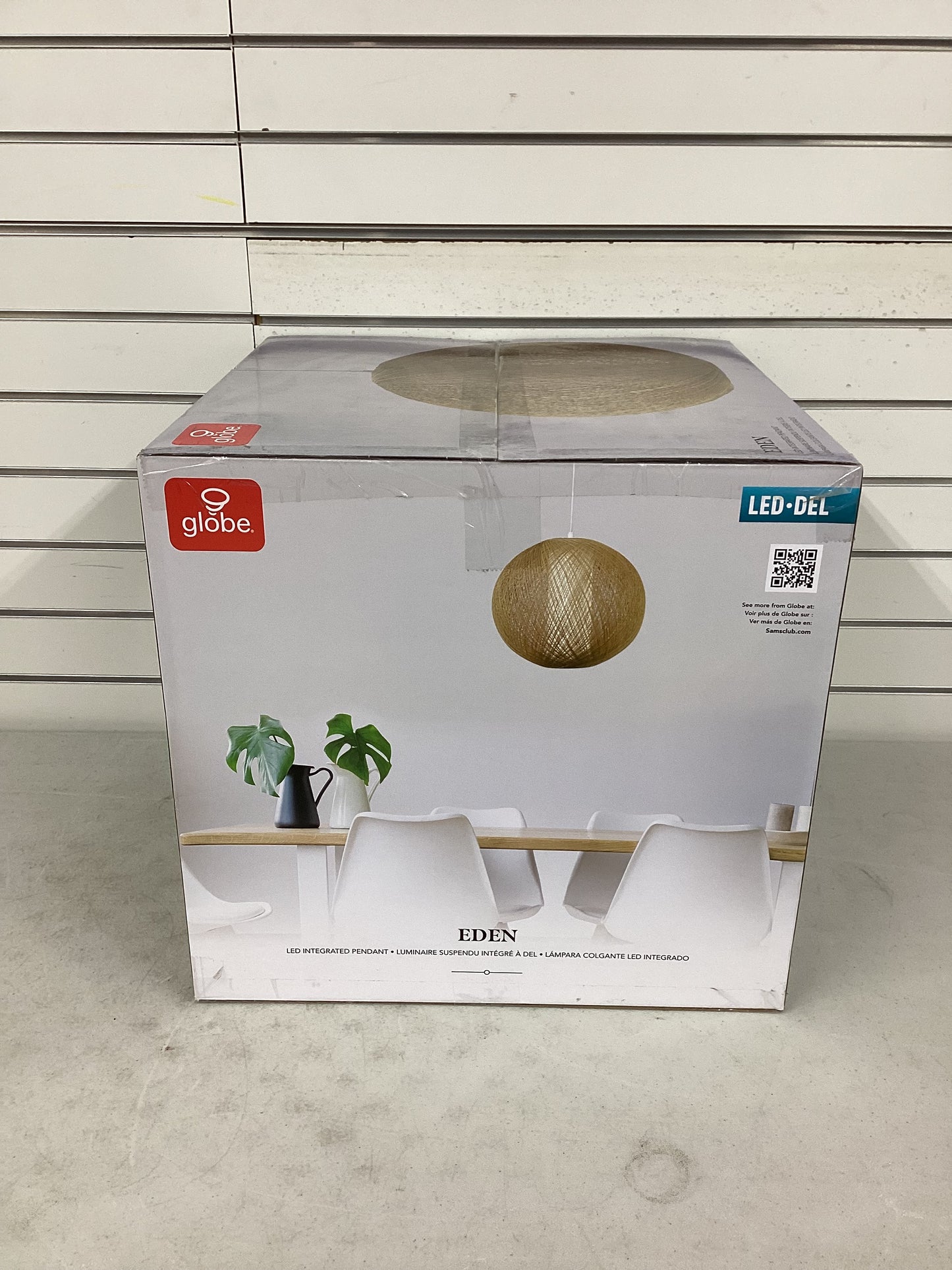 Globe Electric LED Integrated Natural Rattan Pendant
